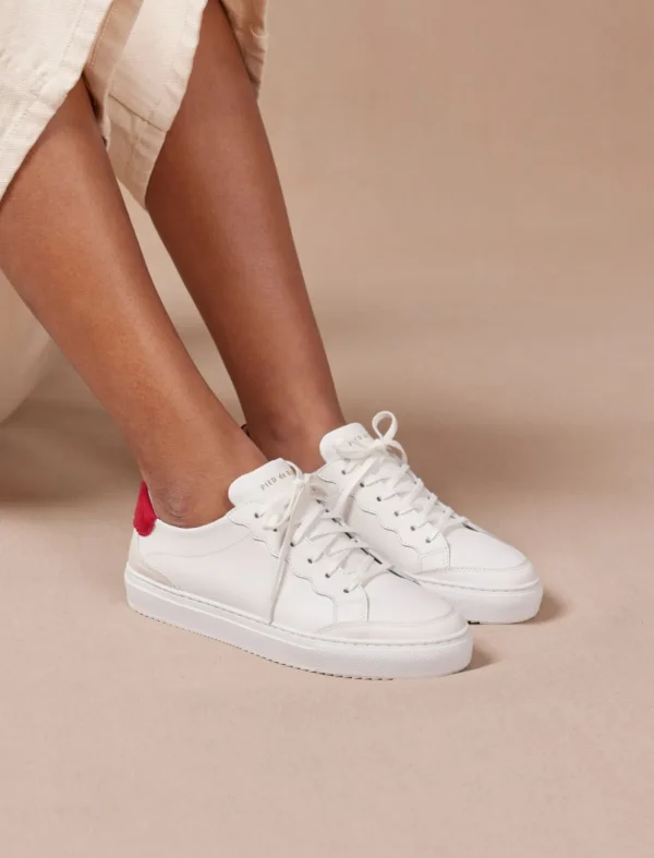 Pied de Biche Sneakers>Alena Blanc & Framboise