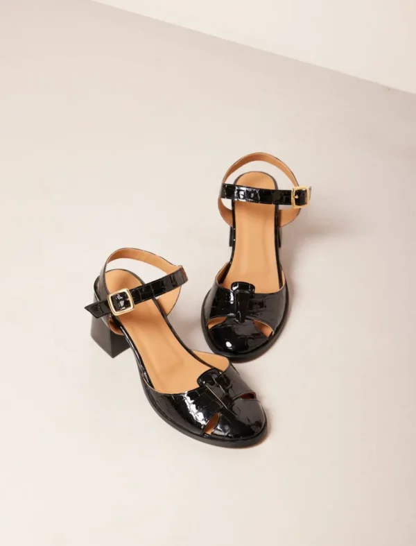 Pied de Biche Sandales>Amanda Noir Croco