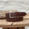 Pied de Biche Ceintures>Ceinture Homme Classique Chocolat Graine