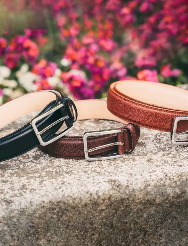 Pied de Biche Ceintures>Ceinture Homme Classique Chocolat Graine