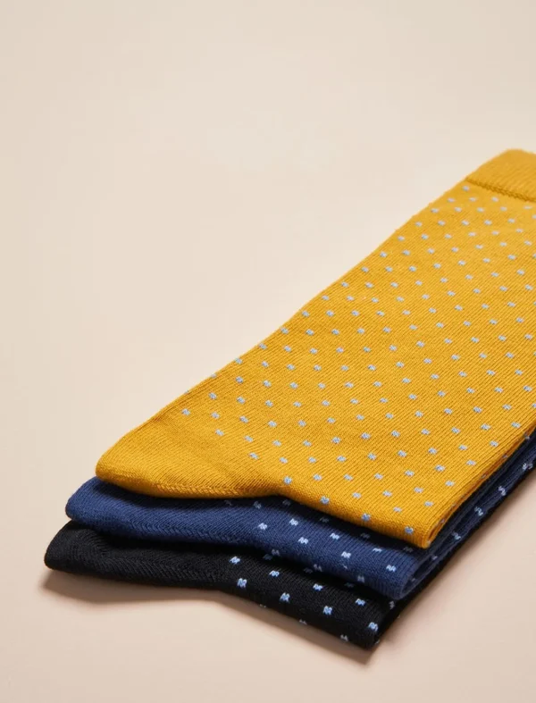 Pied de Biche Chaussettes>Chaussettes A Pois Trio Homme