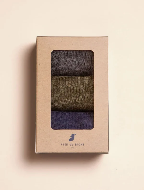 Pied de Biche Chaussettes>Chaussettes Cotelees Trio Pour Homme