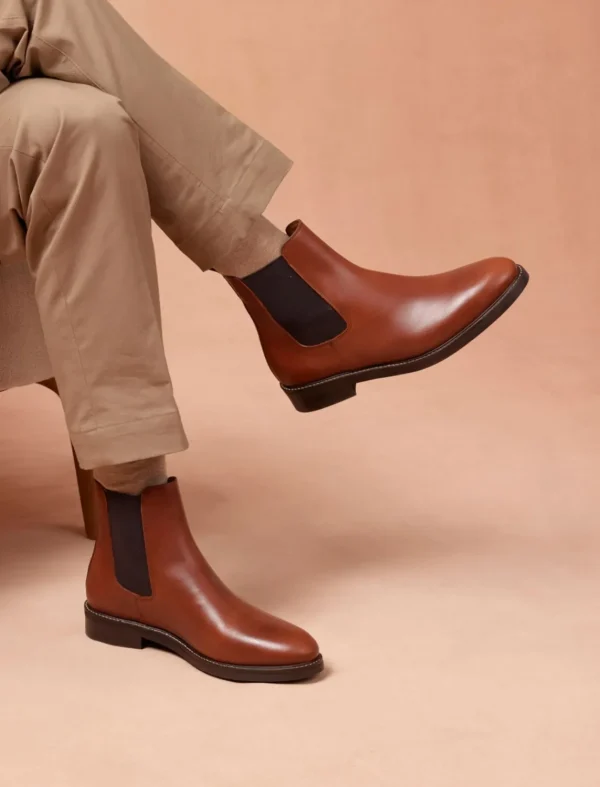 Pied de Biche Boots Et Bottines>Chelsea Boot City Havane