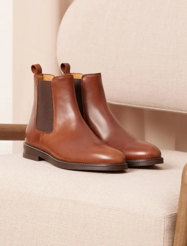 Pied de Biche Boots Et Bottines>Chelsea Boot City Havane