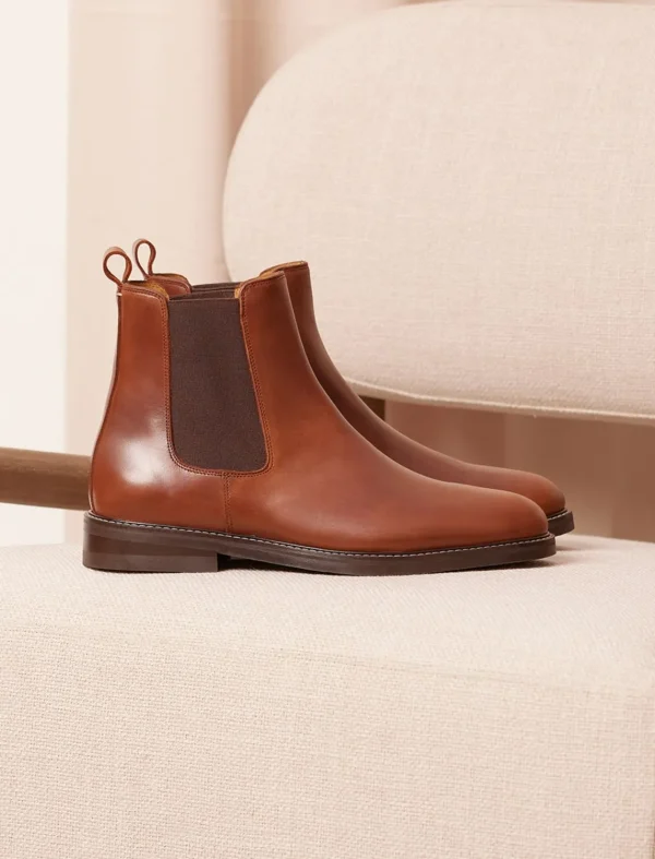 Pied de Biche Boots Et Bottines>Chelsea Boot City Havane