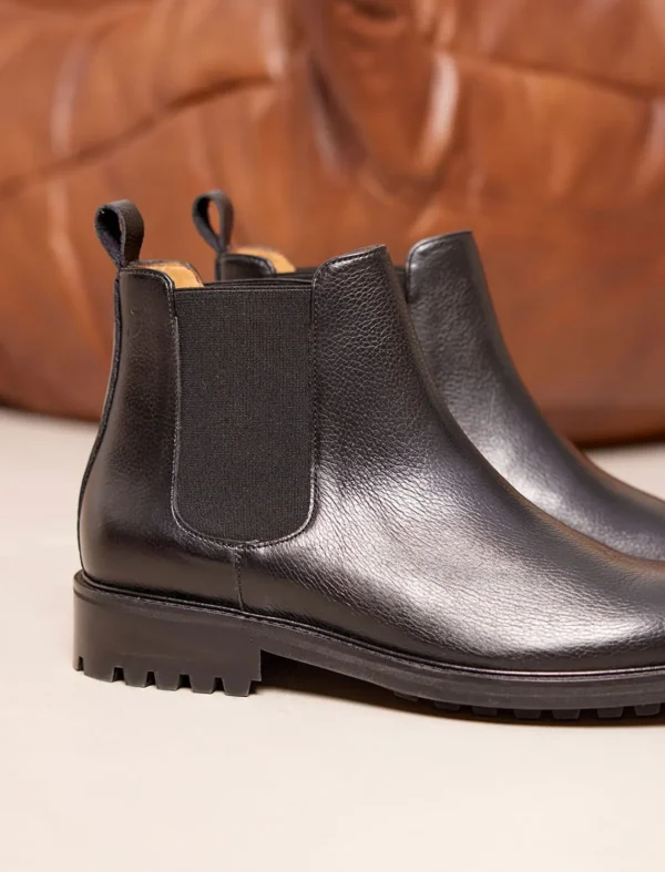 Pied de Biche Boots Et Bottines>Chelsea Boot Commando Noir Graine