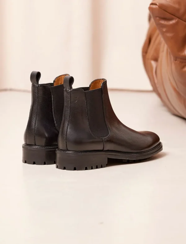 Pied de Biche Boots Et Bottines>Chelsea Boot Commando Noir Graine