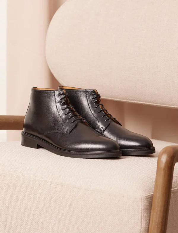 Pied de Biche Boots Et Bottines>Chukka Boots City Noir Grainee