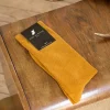 Pied de Biche Chaussettes>Nid D'Abeille Moutarde