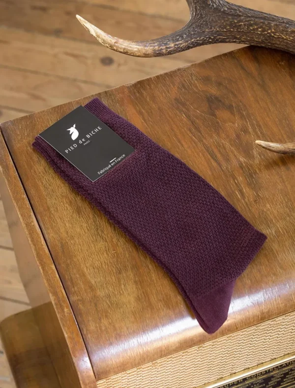 Pied de Biche Chaussettes>Nid D'Abeille Bordeaux