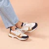 Pied de Biche Sneakers>Running Thelma Blanc Et Caramel