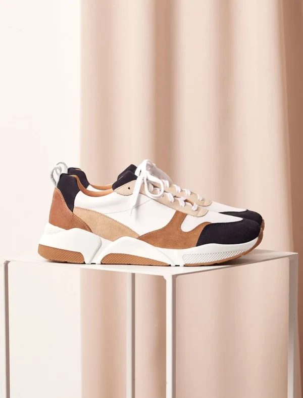 Pied de Biche Sneakers>Running Thelma Blanc Et Caramel