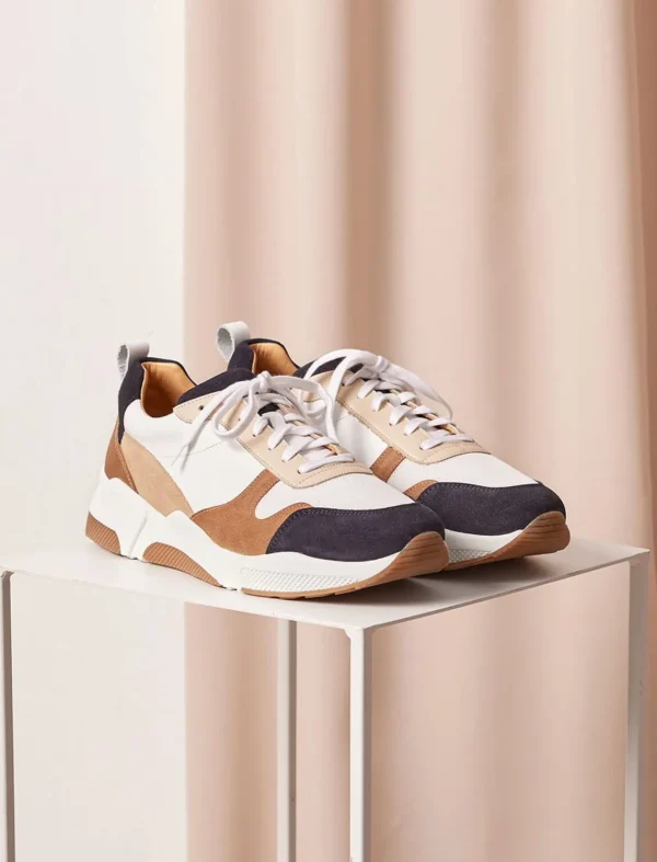 Pied de Biche Sneakers>Running Thelma Blanc Et Caramel