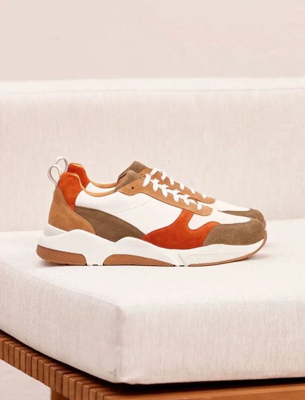 Pied de Biche Sneakers>Running Thelma Blanc, Rouille & Kaki