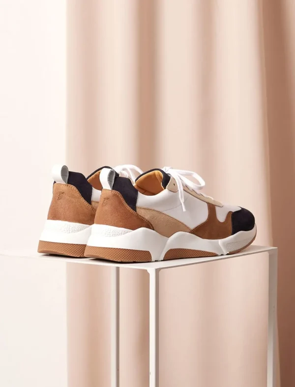 Pied de Biche Sneakers>Running Thelma Blanc Et Caramel