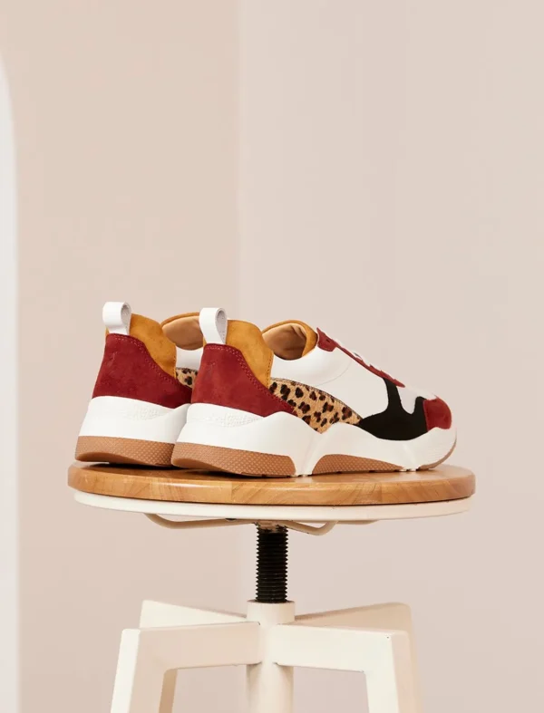 Pied de Biche Sneakers>Thelma Cherry Burnt & Leopard