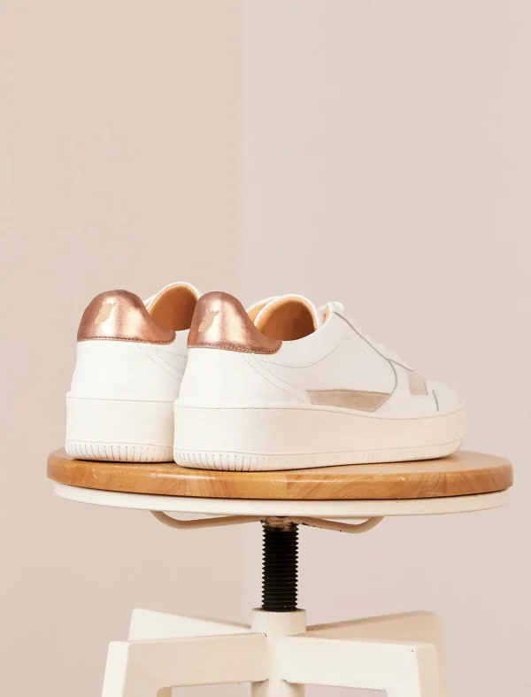 Pied de Biche Sneakers>Vasco Blanc & Rose Gold