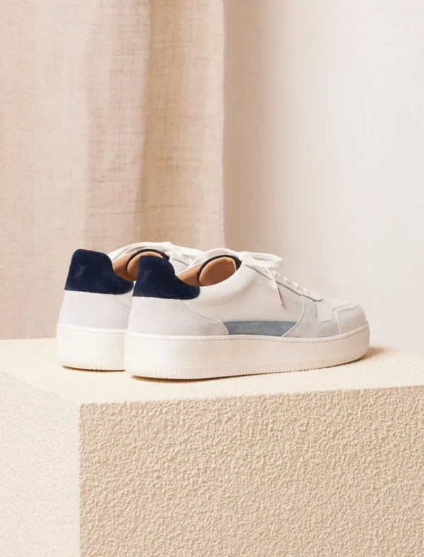 Pied de Biche Sneakers>Vasco Blanc & Bleu Arctique