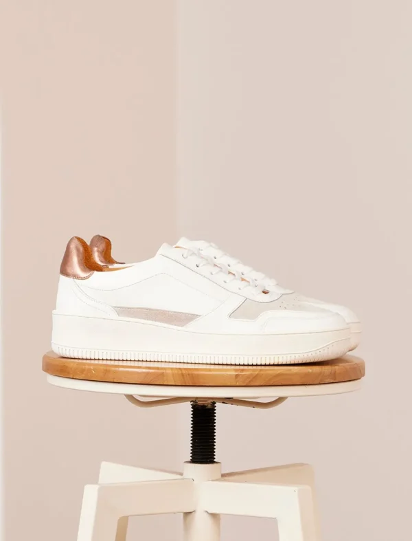 Pied de Biche Sneakers>Vasco Blanc & Rose Gold